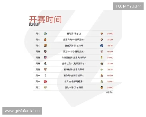 体育频道西甲直播计划更新：本轮比赛全覆盖